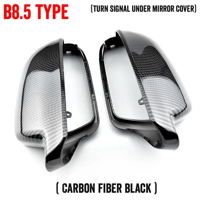 Set of 2 Carbon Look Rearview Mirror Cover Caps for Audi A4/S4 8B8 (2010–2015)