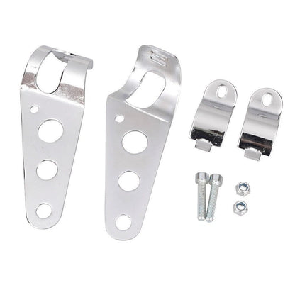 2X Fork Mount Headlight Casing Brackets for Cafe Racer Bobber Chopper