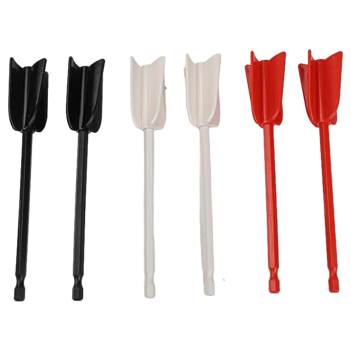 6PCS Epoxy Resin Mixer Attachments for Drill - Black/White/Red