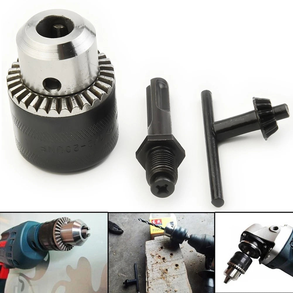 Rotary Hammer Drill Chuck Tool & Key for 1/2" 20UNF Thread (1.5-13mm)