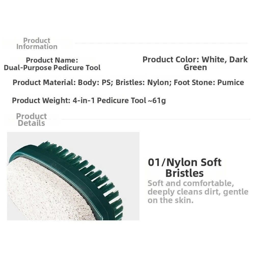 2X Foot Stone Remover Tool with Soft Bristle Side Double Sided Pumice