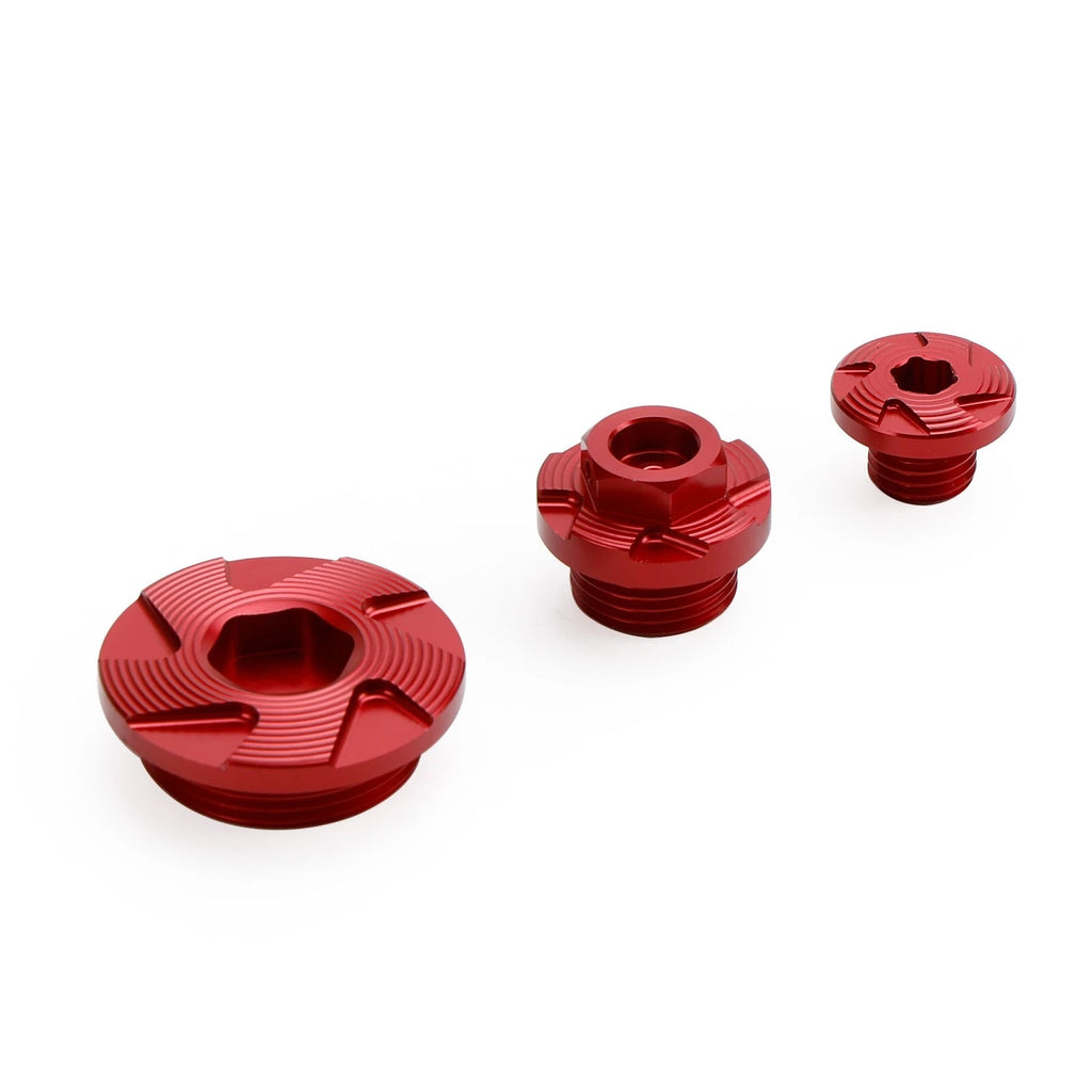 Crankcase Cover Oil Filler Plug Kit Red for Kawasaki KX250F/KX450F (2011–2018)