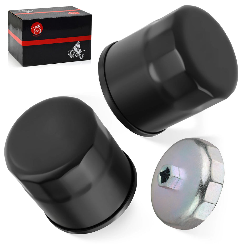 2 Oil Filters w/Tool for Yamaha Grizzly YFM350 YFM400 YFM450 YFM550 YFM660 YFM700