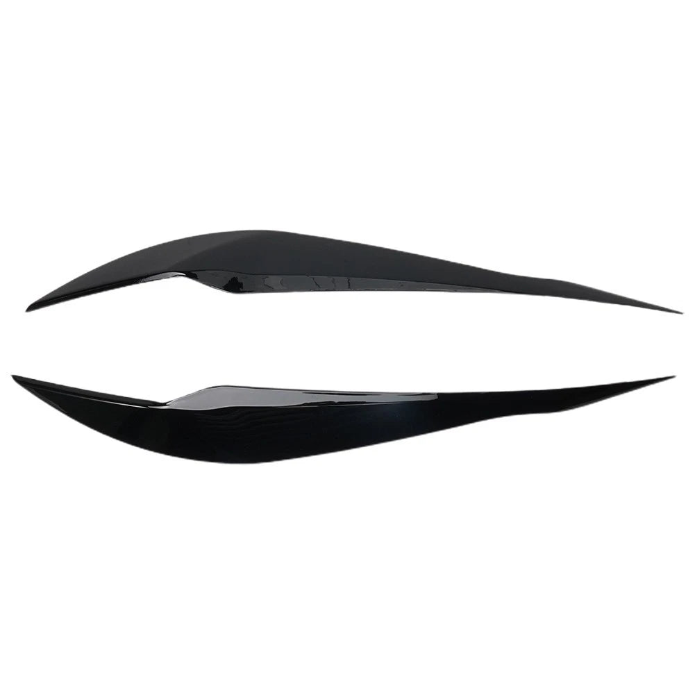 2X Headlight Eyebrow Trim for Car (ABS Plastic, Black)