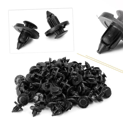 100x 8mm Black Hole Plastic Rivets Fastener Clips for Nissan (All Years)