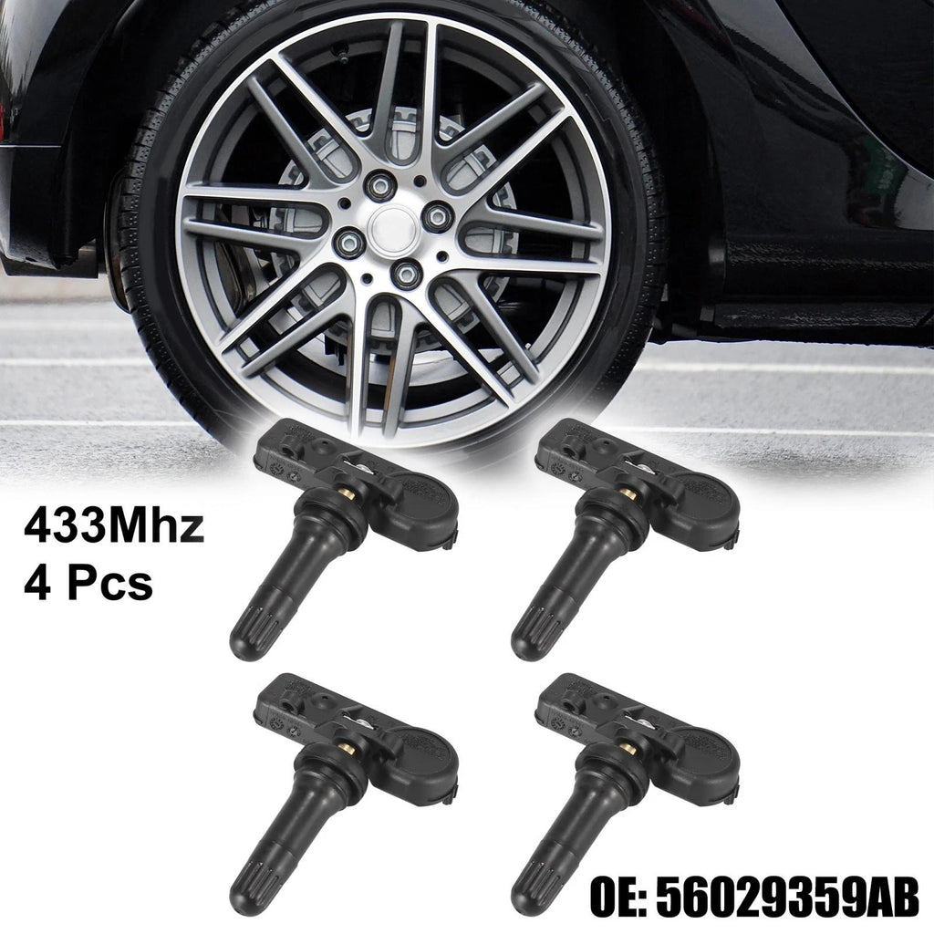 Tire Pressure Sensor 4 Pack 433MHz Replacement for Jeep Dodge Chrysler (2014–2022)