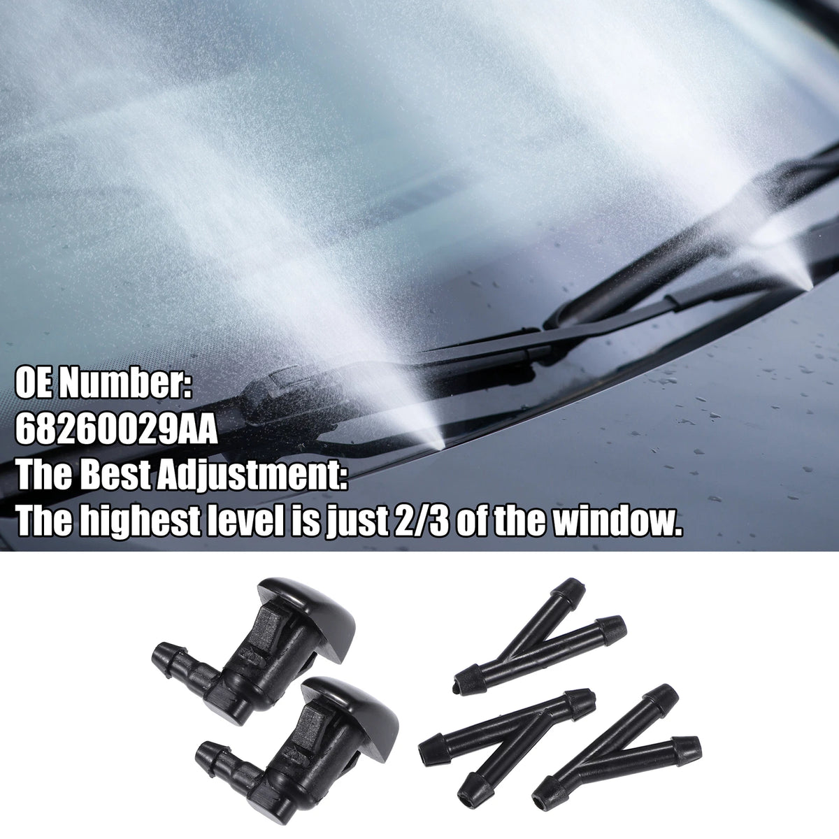 Set of 2 Windshield Washer Nozzles No. 68260029AA for Chrysler 300 (2005–2010)