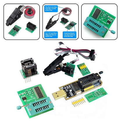 CH341A USB Programmer with Clip and 1 8V Adapter for 2425 Series Flash