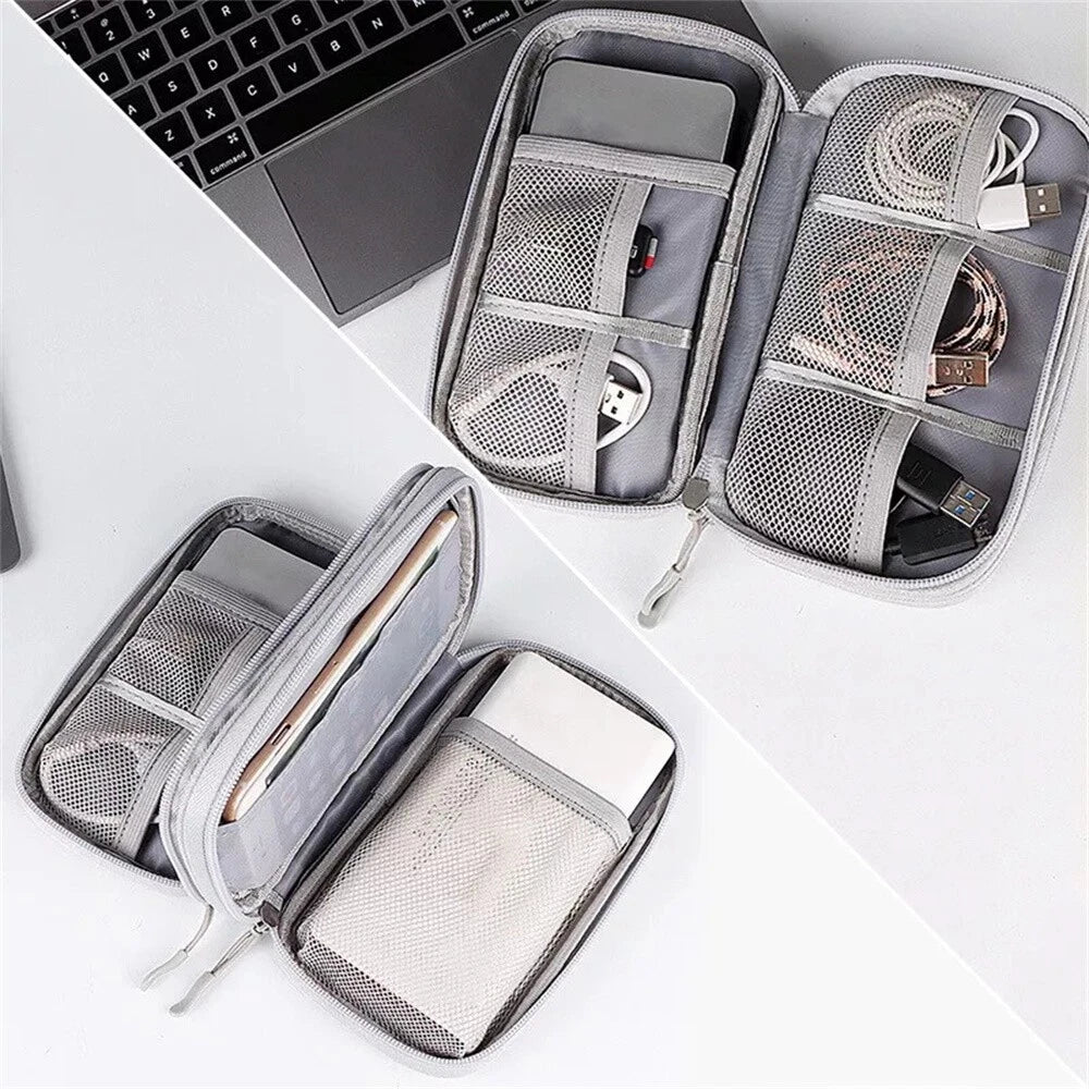 Travel Cable Storage Bag for Electronics USB Gadget Organizer Charger Case
