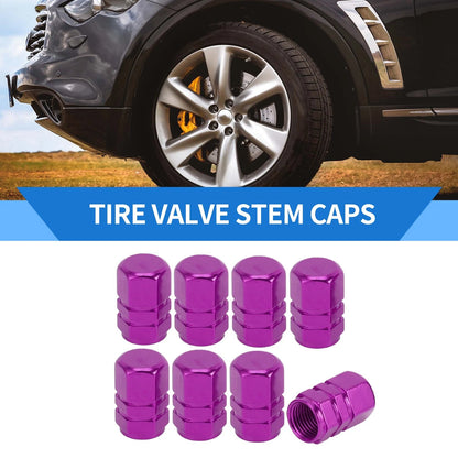 Tire Valve Stem Caps Replacement for Car SUV Bike RV 10x17mm 8pc Purple (10x17)