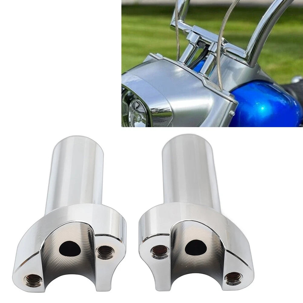 3.5" Chrome Straight Handlebar Risers for Harley Dyna Sportster Softail