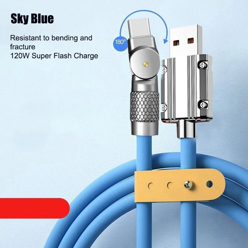 Fast Charging USB C Cable with 180 Degree Rotation
