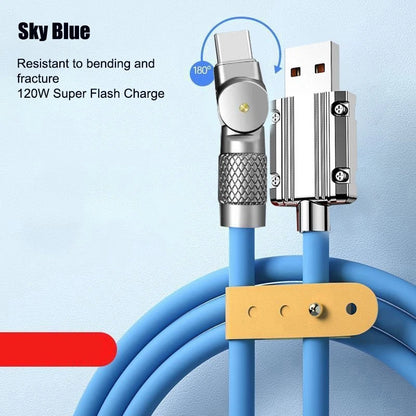 Fast Charging USB C Cable with 180 Degree Rotation