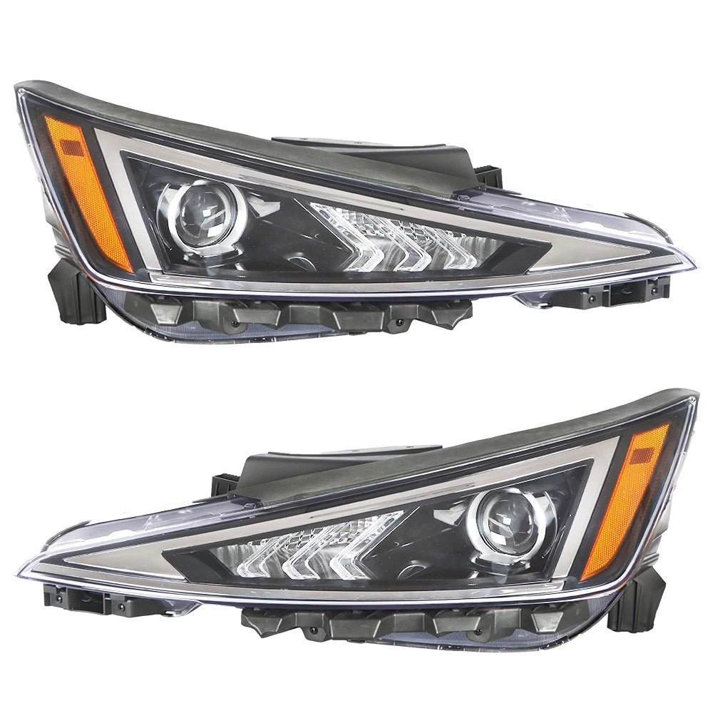 Headlight Assembly Set for Hyundai Elantra (2019–2020) Halogen, Driver+Passenger
