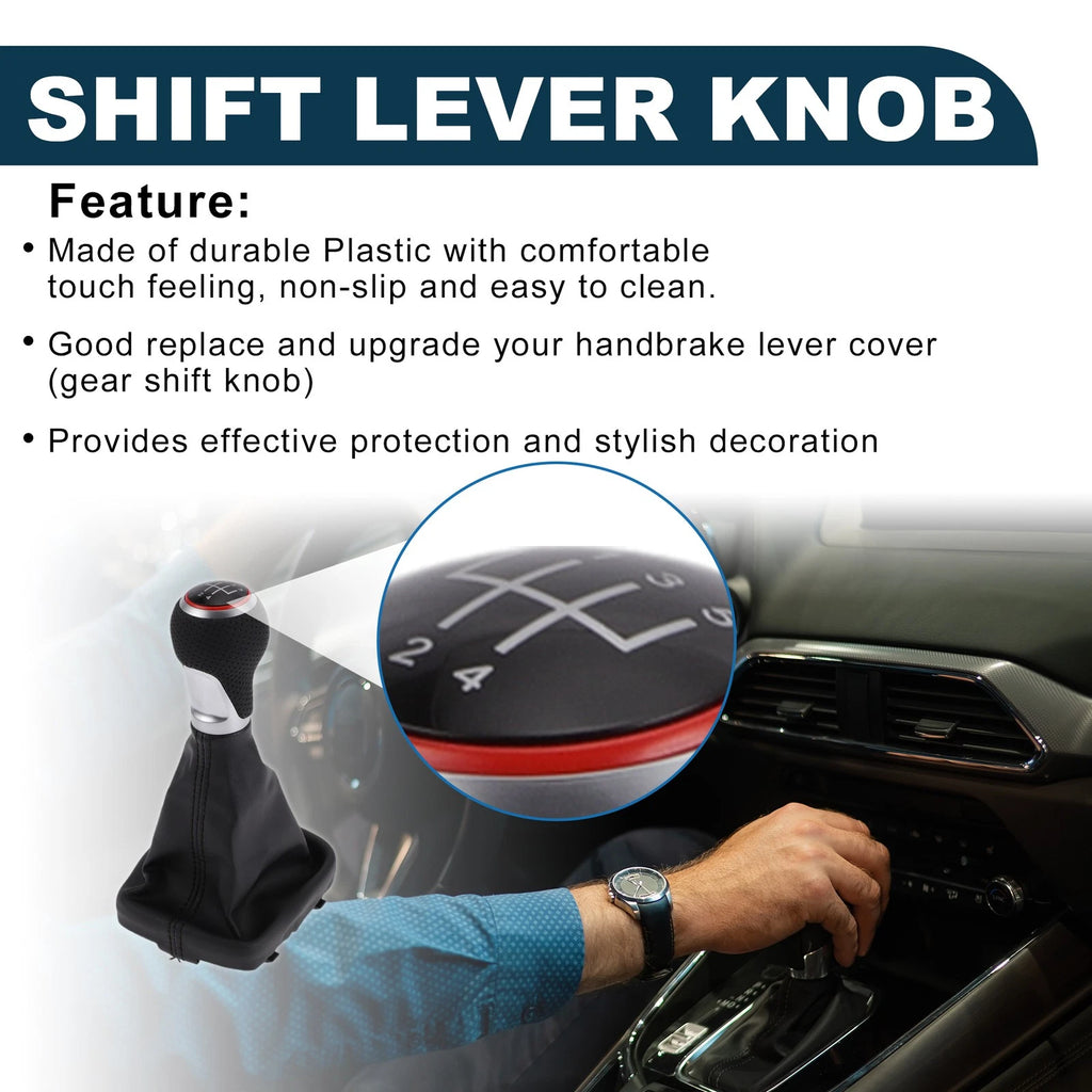 5 Speed Shift Knob with Boot Cover Replacement for Audi A3 S3 (2003–2013)