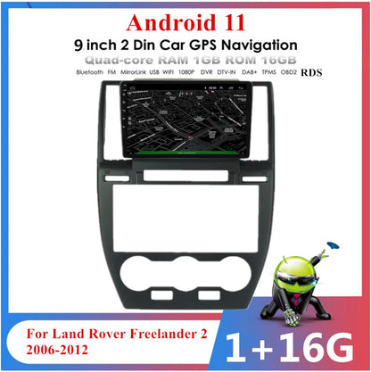 9" Android 11.0 Stereo GPS Head Unit for Land Rover Freelander 2 (2006–2012)