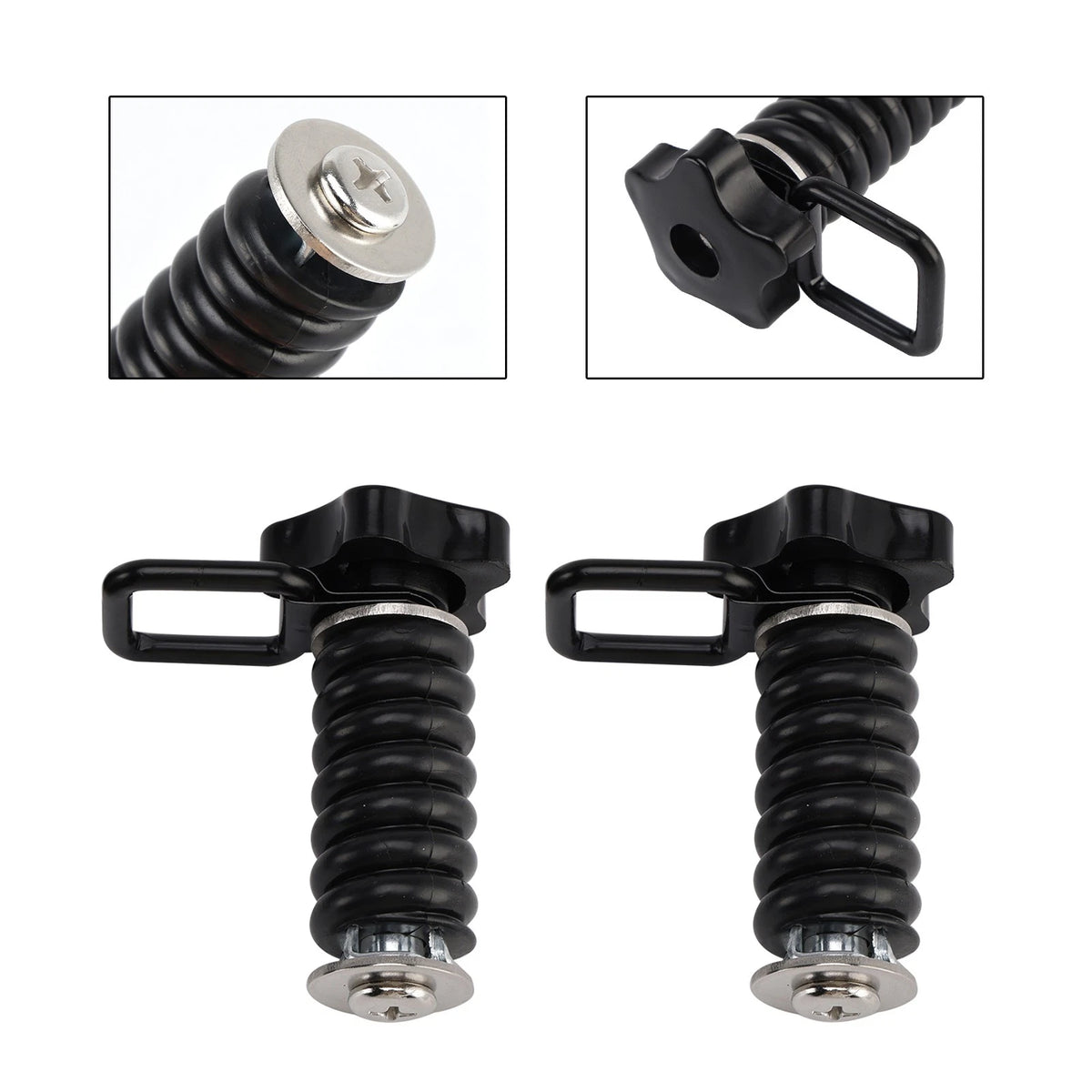 2X Tie Down Anchor with D-Ring 1" Black for Polaris RZR 570 800 900 1000