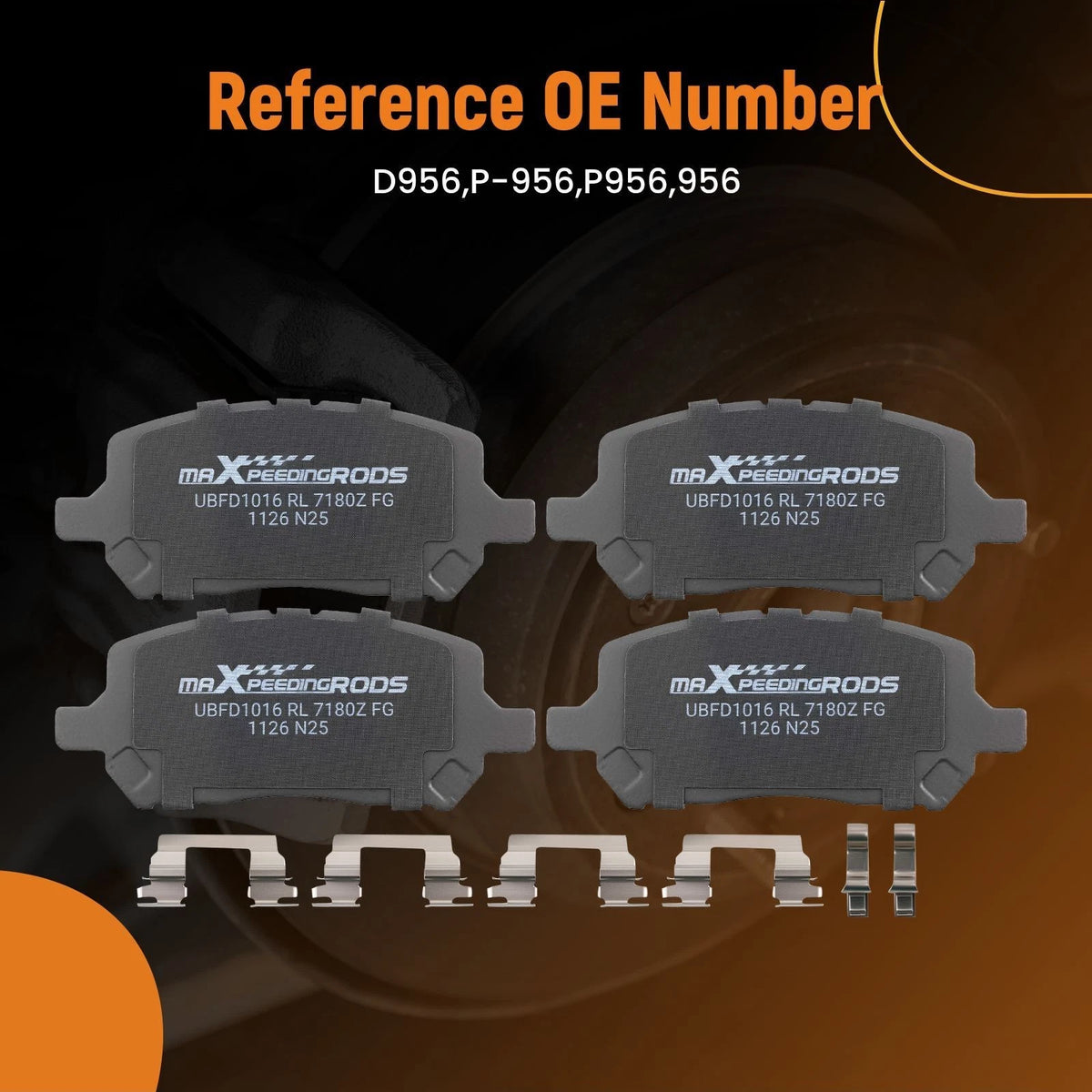 Set of 4 Front Ceramic Brake Pads for Pontiac G5 (2007–2010), Pursuit (2005–2006)