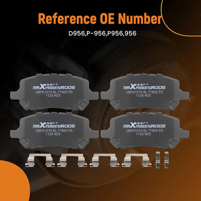 Set of 4 Front Ceramic Brake Pads for Pontiac G5 (2007–2010), Pursuit (2005–2006)