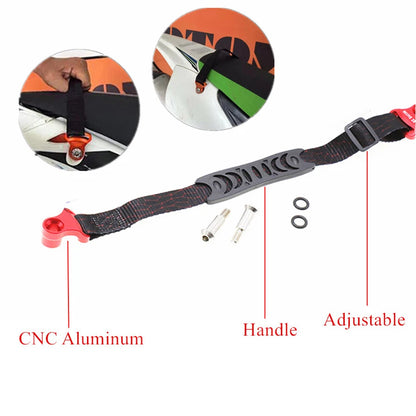 Adjustable Rear Pull Assist Strap Handle Sling Belt for Motorcycle Dirt Bike