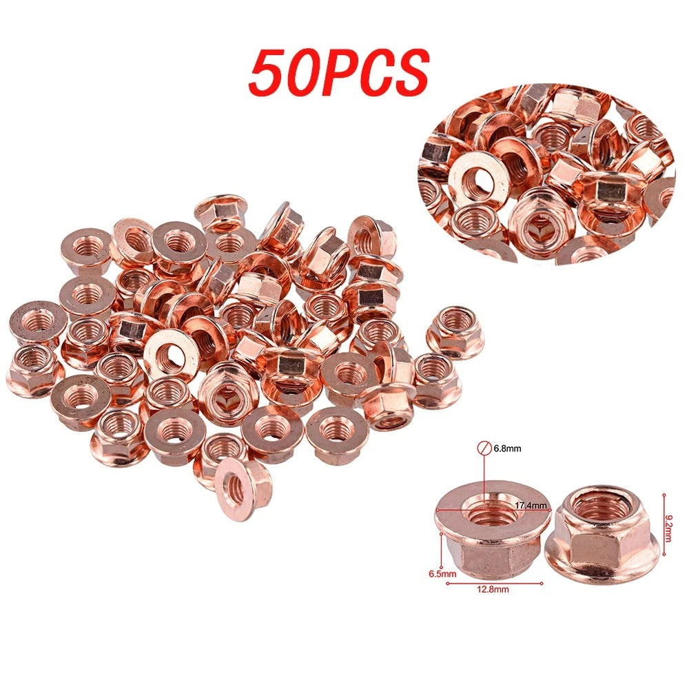 50PCS M8x1.25 Performance Lock Nuts for Exhaust Manifold