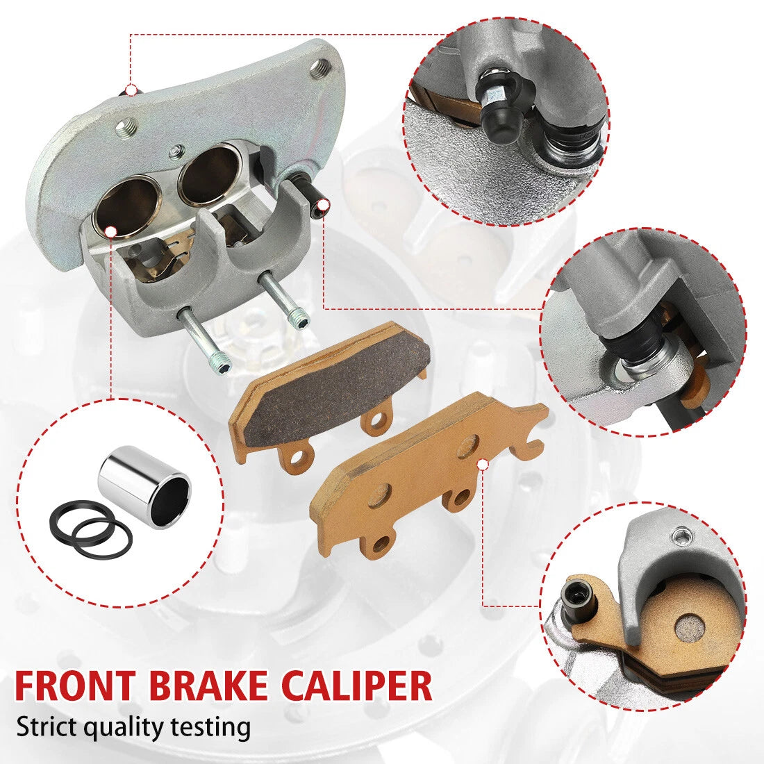 Pair Front Brake Caliper W/Pads for Can-Am Maverick 1000R Turbo (2014–2018)
