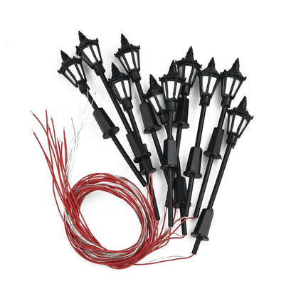 10 PC LED Street Lights for HO OO Scale Model Railway (1:75)