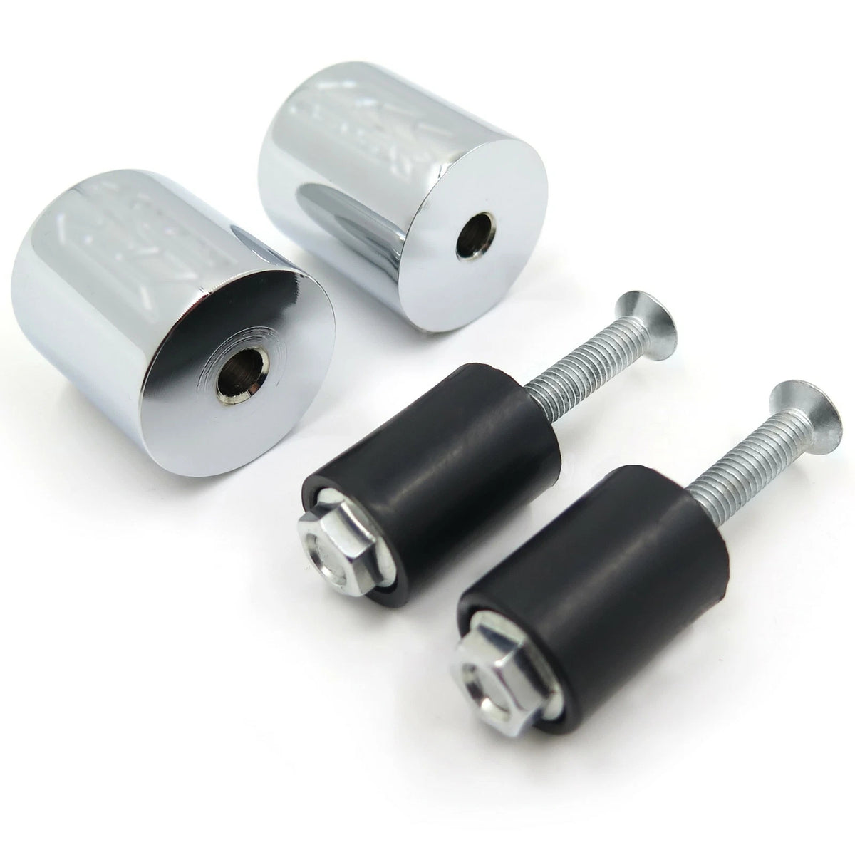 Handlebar Bar End Slider Chrome Rubber for Suzuki GSXR 600/750 (1992–2014)