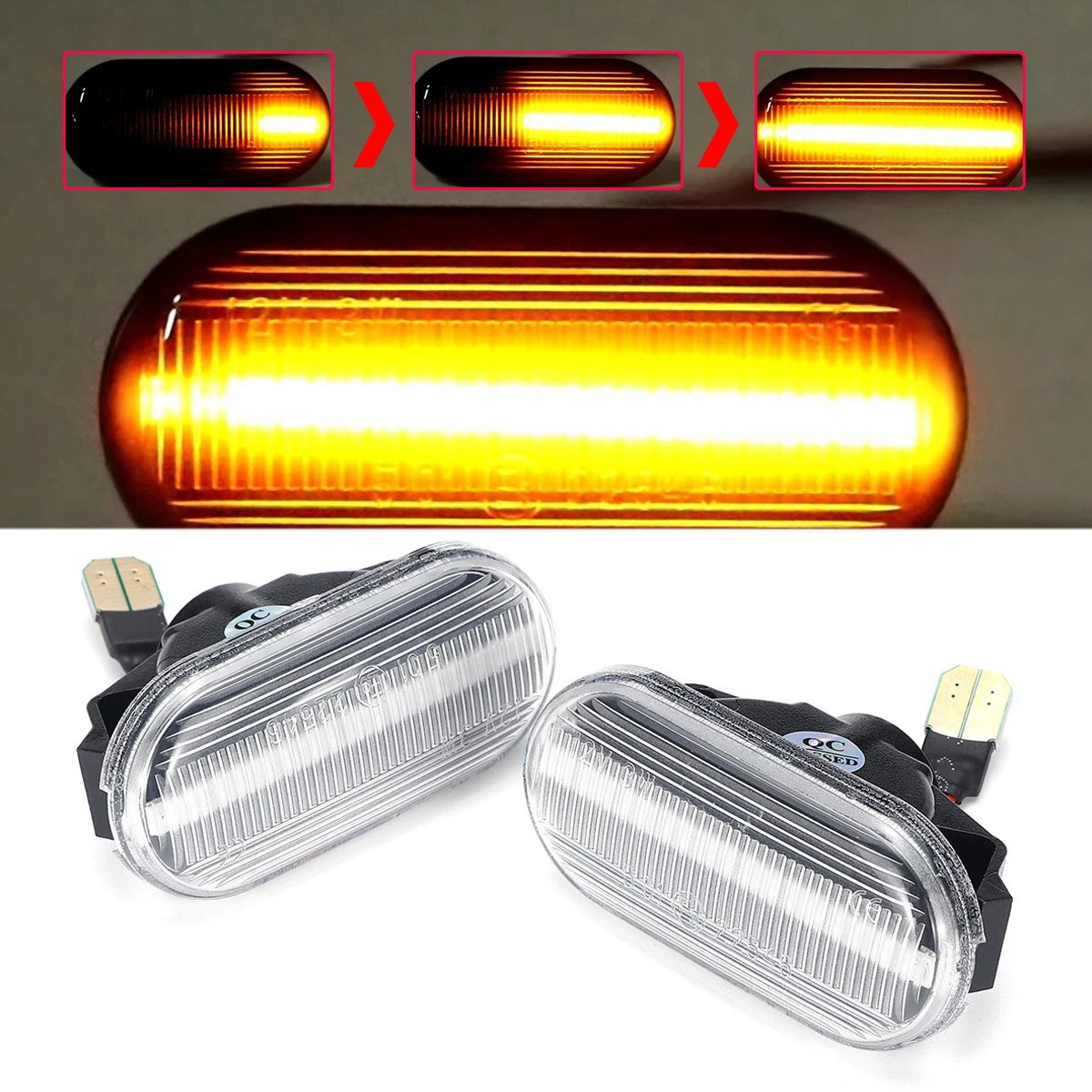 2X LED Amber Side Indicator Marker Light for Nissan 350Z Navara D40 Pathfinder