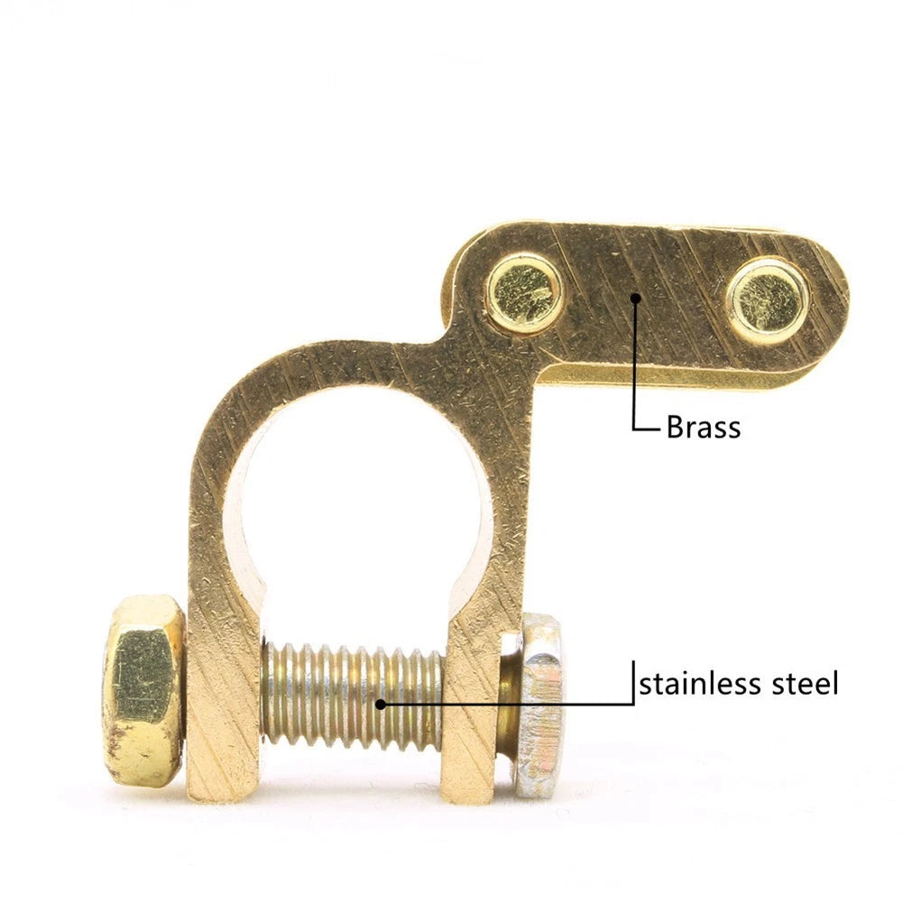 2Pcs Brass Terminals for Secure Connections (Universal)