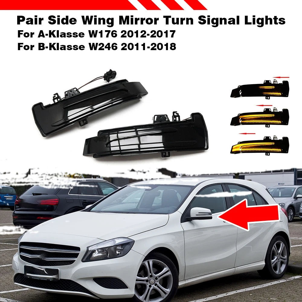 Dynamic LED Side Wing Mirror Turn Signal Lights for Mercedes Benz W204 W212 (2007–2016)