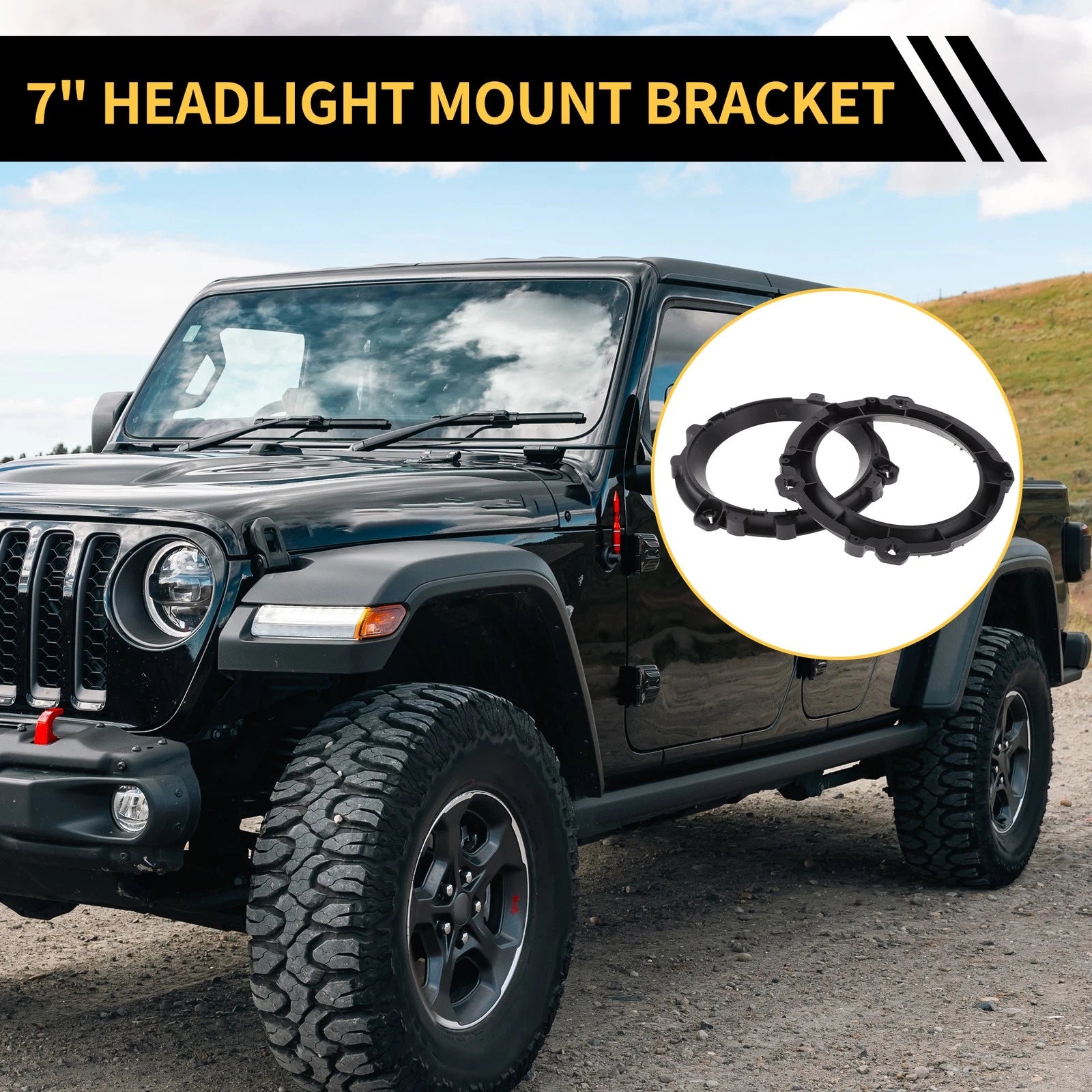 1 Pair Headlight Mount Bracket for Jeep Wrangler TJ (1997–2007)