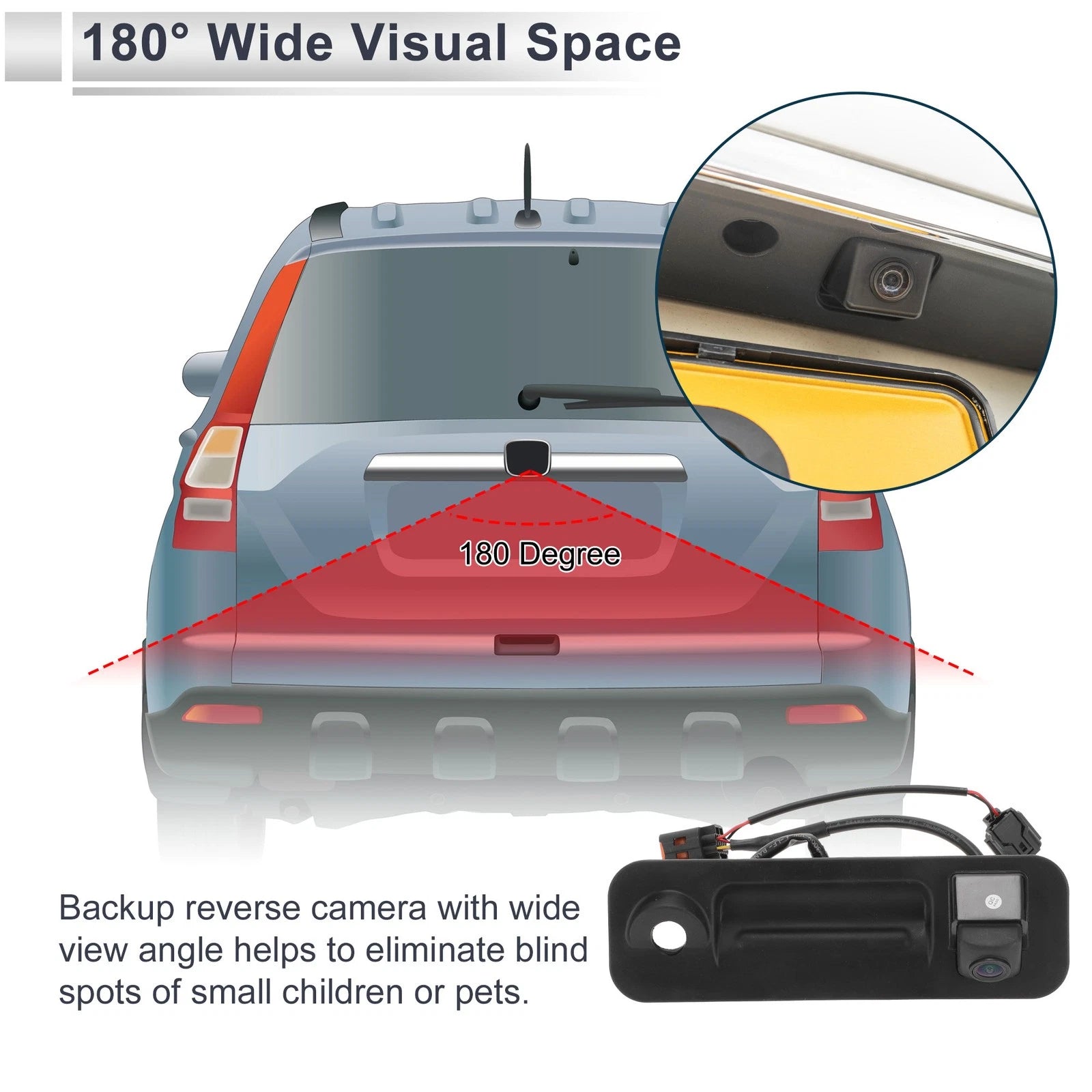 Rear View Camera Backup Reverse Camera 120-180 Degree for Hyundai Sonata (2015–2017)