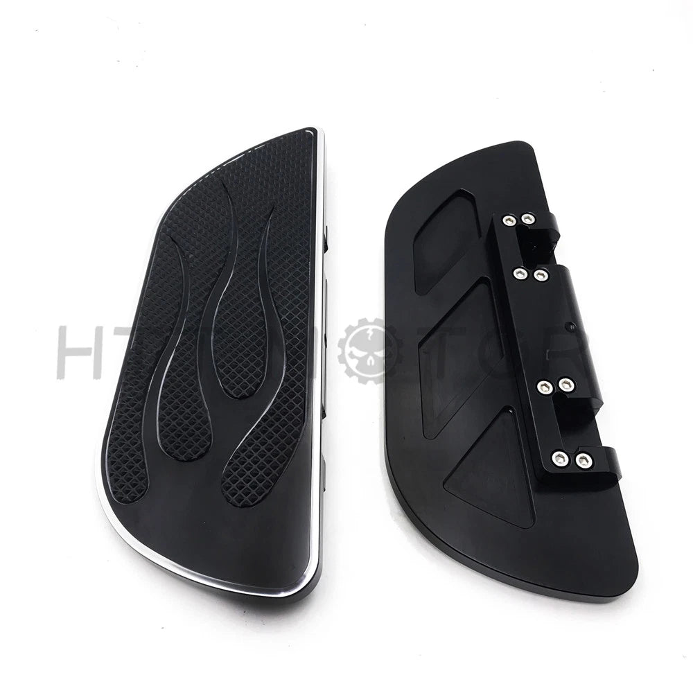 Flame Front Driver Stretch Floorboard FootRest for Harley Touring (1986–2016)