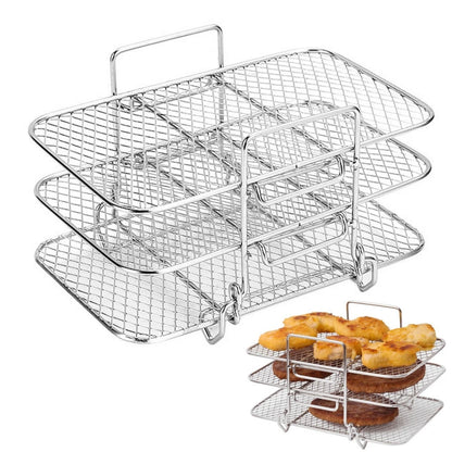 Set of 2 Multi Layer Mesh Baskets for Air Fryers and Steamers
