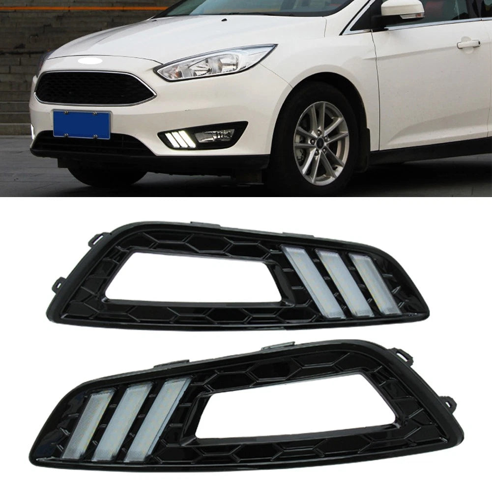 LED Daytime Running Lights for Ford Focus (2015–2016) DRL Amber White
