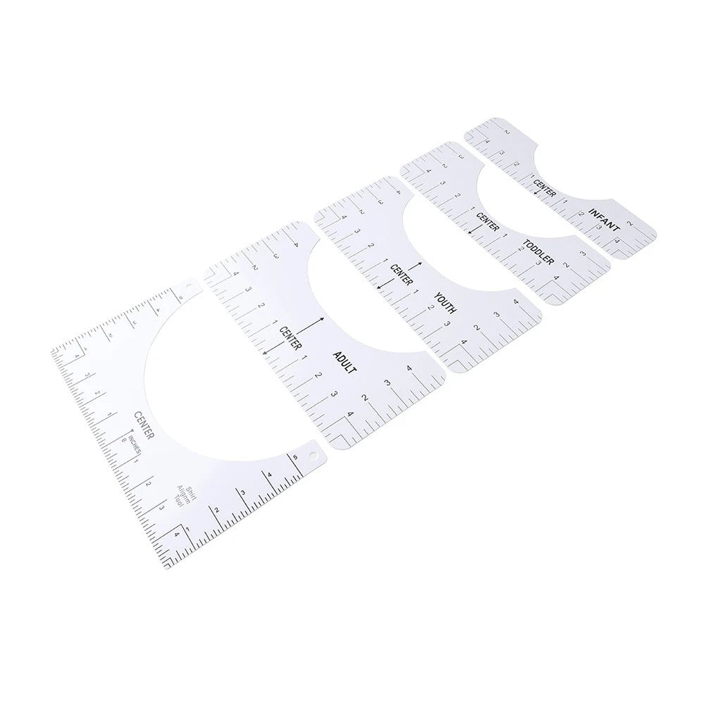 5 Pack T-Shirt Ruler Guide for Vinyl Alignment