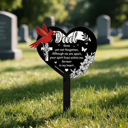 Heart Memorial Plaque for Father (Outdoor Use, Waterproof Metal)
