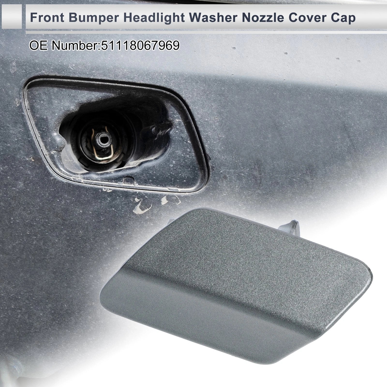 Headlight Washer Nozzle Cover Front Left for BMW 320i (2005–2013)