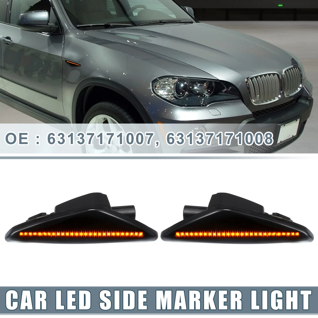 LED Side Marker Lights Pair Amber Lens for BMW X3 (2011–2014)