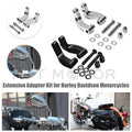 2X Chrome Motorcycle Mirror Relocation Extension Adapter for Harley