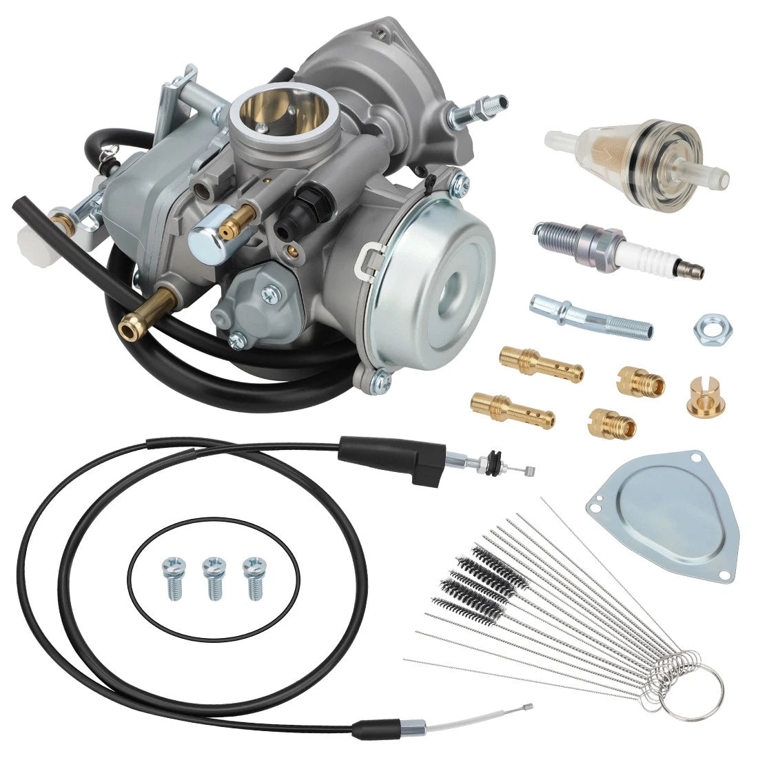 Carburetor, Throttle Cable & Fuel Filter for Suzuki Ozark 250 (2002–2007)