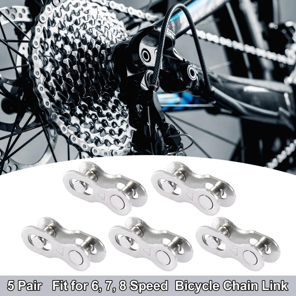 Bike Master Chain Link 6 7 8 Speed Pair with Tool for Removal (Silver)