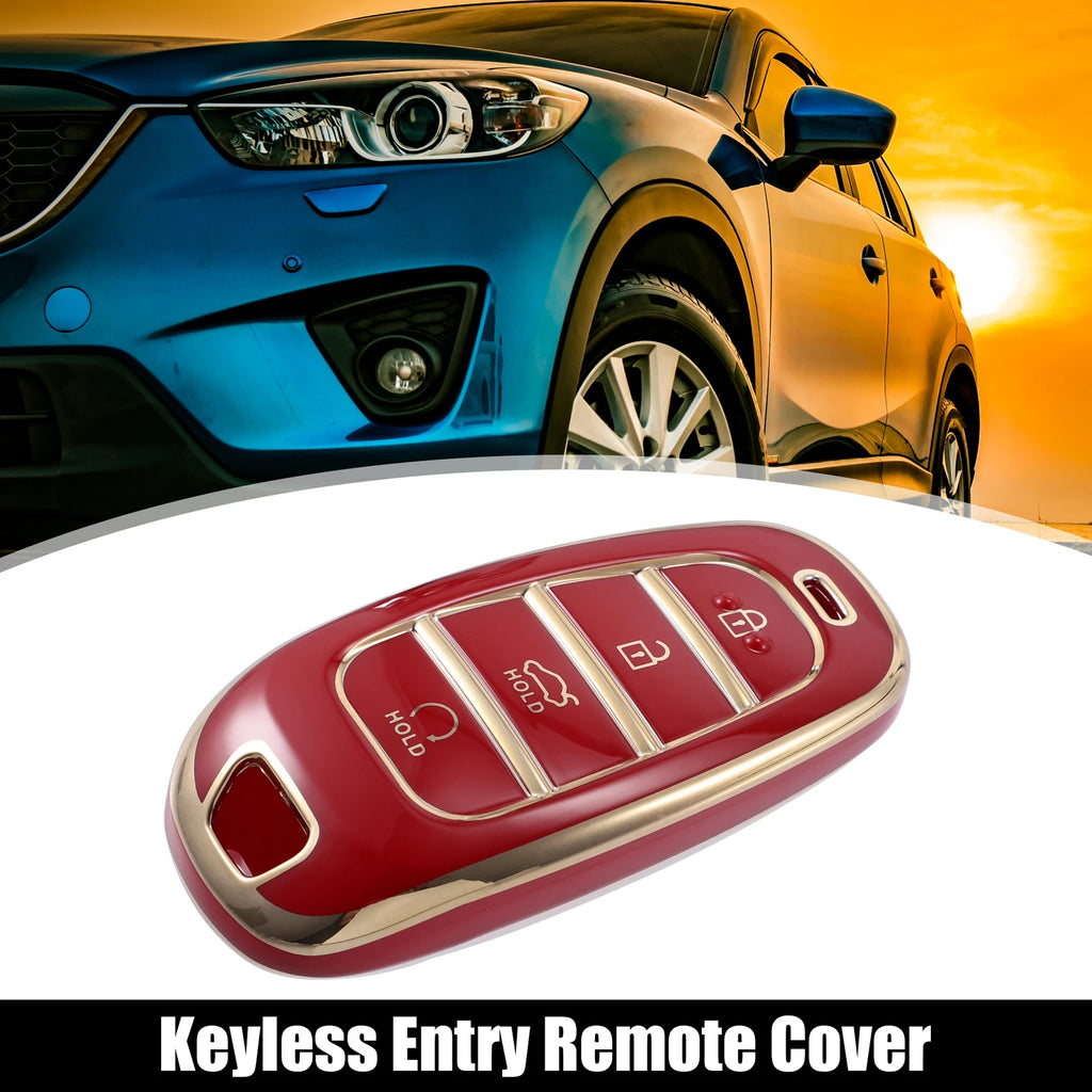 Keyless Entry Remote Cover TPU 4-Button for Hyundai Tucson (2016–2023)
