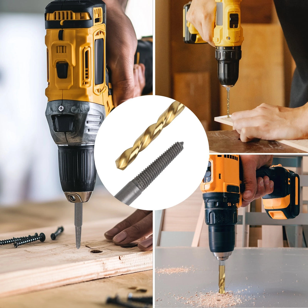 11Pcs Left Hand Drill Bits and Screw Extractor Set for Automotive Repairs