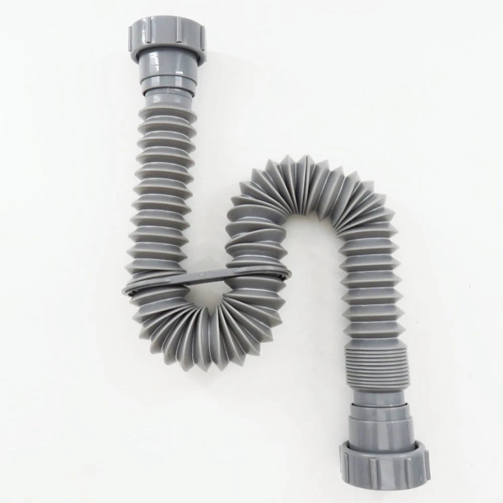 Flexible Adjustable Sink Drain Pipe Hose with Double Ended Tube Brackets