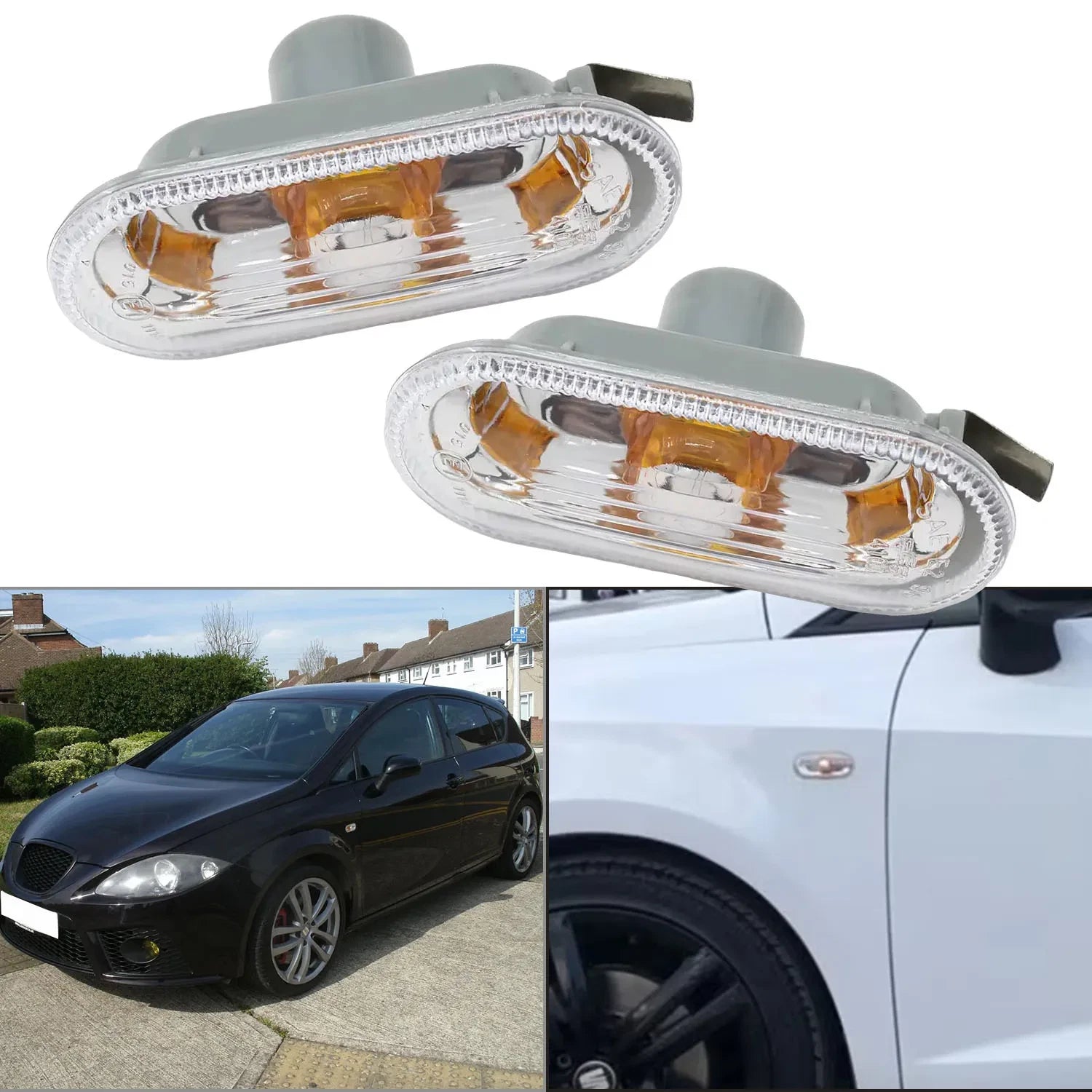 2Pcs Front Fender Side Marker Indicator Lights for Seat Toledo (2002–2011), Altea (2004–2015)