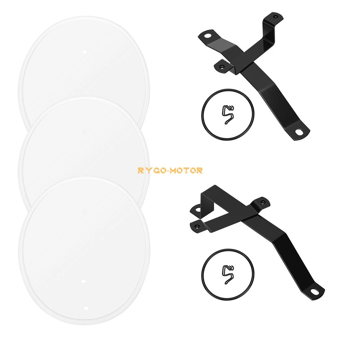 White Number Plate Kit for Honda Z50 Z50R (1979–1987) - Brackets & 3 Plates