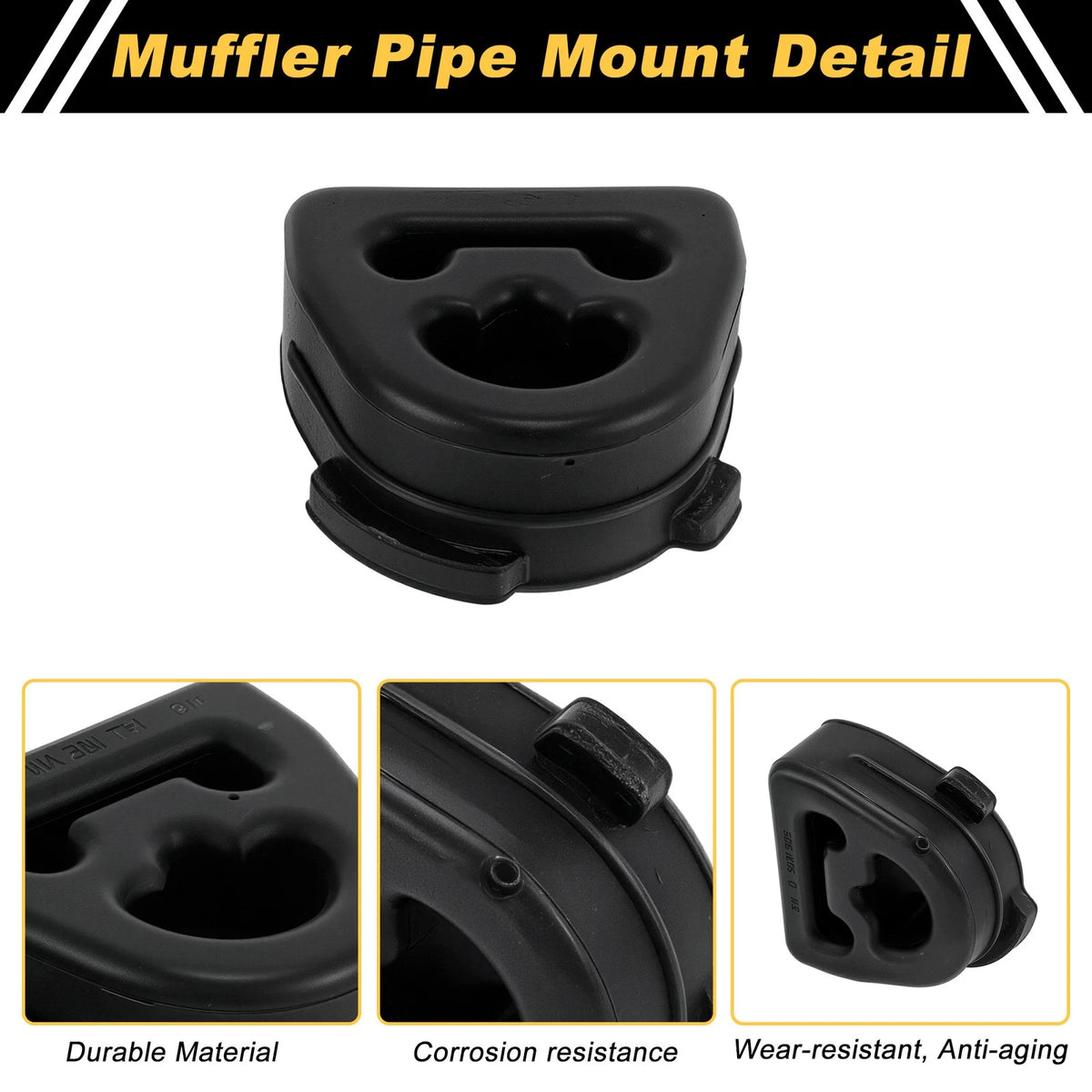 2X Muffler Exhaust Hanger for Volkswagen Sagitar (2012–2014) 1404920144 Rubber Black