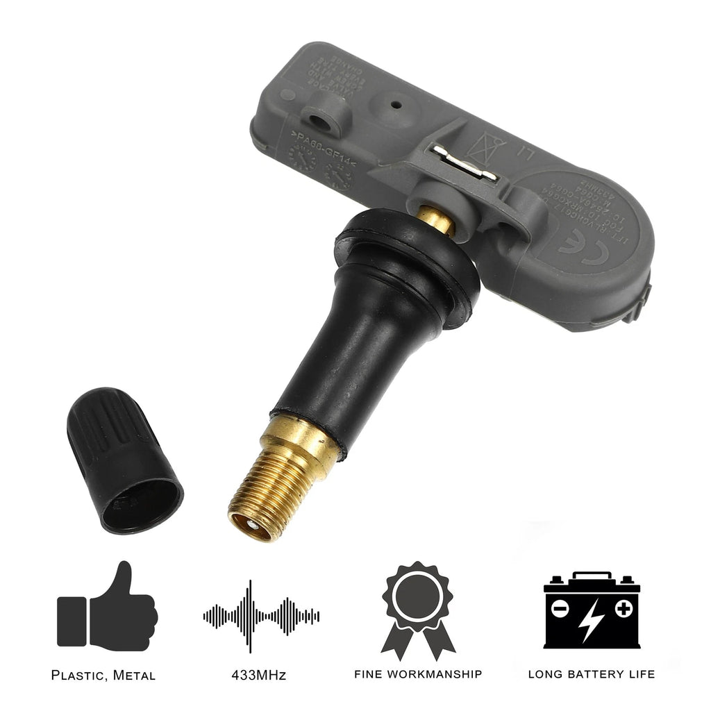 4 Pcs TPMS Sensor 433MHz Replacement for Chrysler 200 (2015–2017)